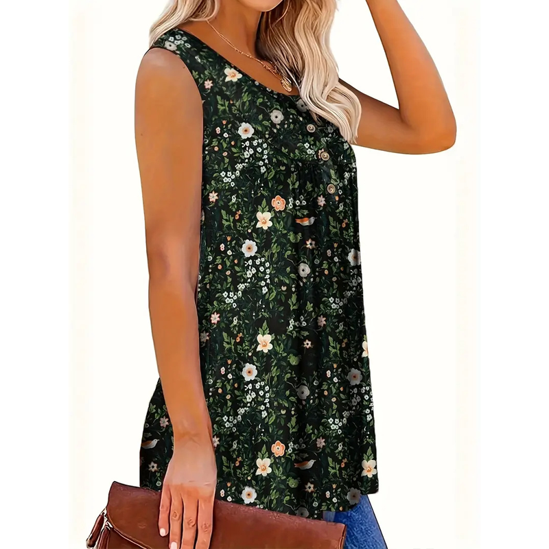 ⏰🔥 ¡Oferta Especial 50% OFF! 👚 Top Sin Mangas con Botones – Fresco, Ligero y Perfecto para el Verano 🌸☀️