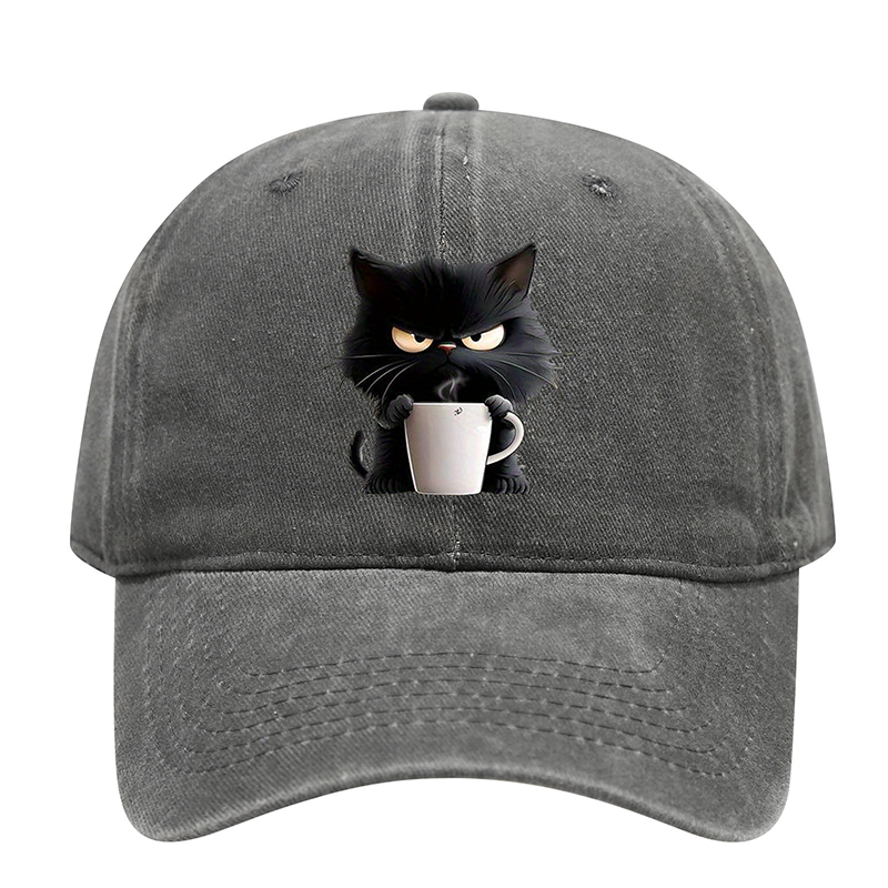 ⏰🔥 ¡50% DE DESCUENTO POR TIEMPO LIMITADO! 🧢 Gorra Vintage con Gato Negro – Estilo Único y Encantador para Cada Día ✨🐱