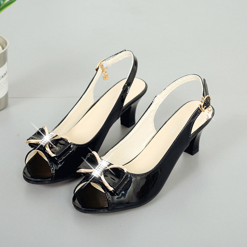 ⏰🔥 ¡50% DE DESCUENTO POR TIEMPO LIMITADO! 👡 Sandalias Peep-Toe y Slingback – Tacón Medio, Lazo Elegante y Comodidad Todo el Día ✨💖