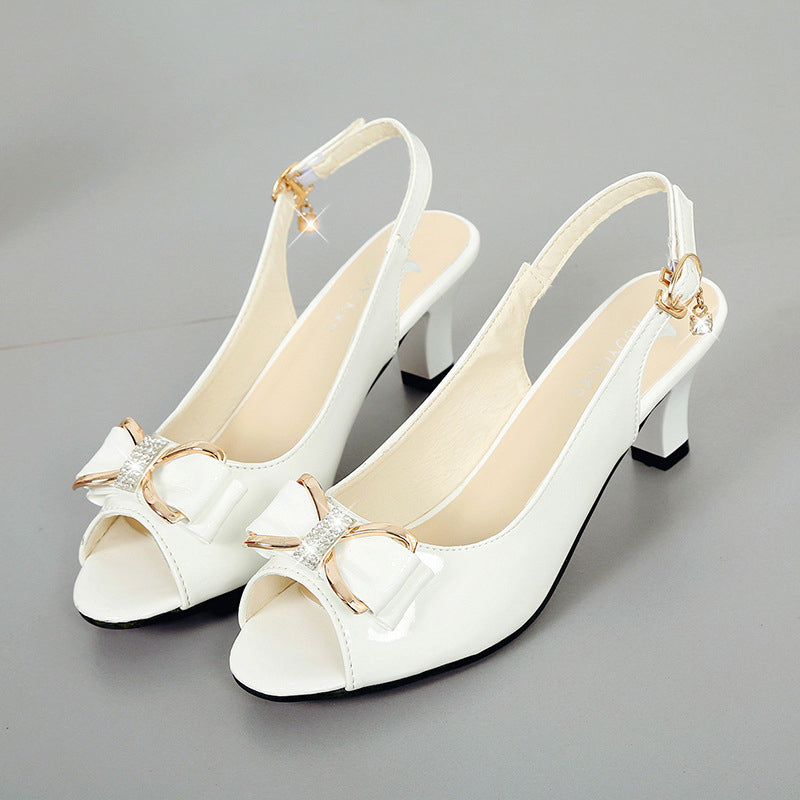 ⏰🔥 ¡50% DE DESCUENTO POR TIEMPO LIMITADO! 👡 Sandalias Peep-Toe y Slingback – Tacón Medio, Lazo Elegante y Comodidad Todo el Día ✨💖