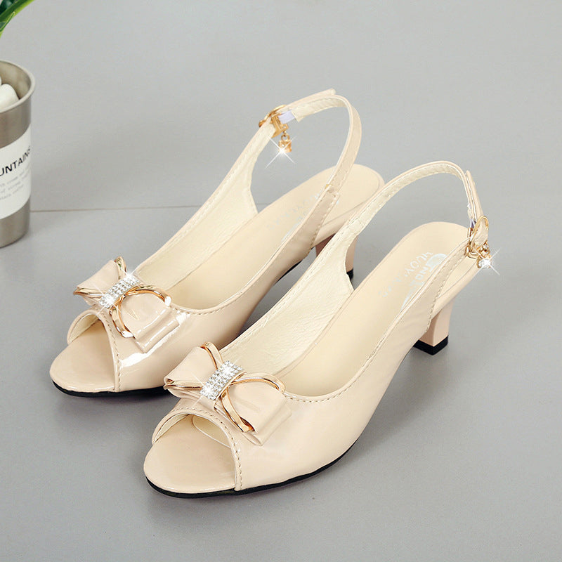 ⏰🔥 ¡50% DE DESCUENTO POR TIEMPO LIMITADO! 👡 Sandalias Peep-Toe y Slingback – Tacón Medio, Lazo Elegante y Comodidad Todo el Día ✨💖