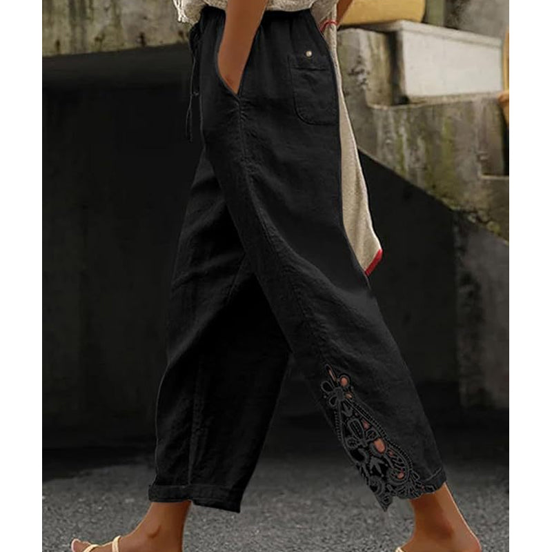 ⏰🔥 ¡50% DE DESCUENTO POR TIEMPO LIMITADO! 👖 Pantalones con Cordón y Encaje – Elegantes, Cómodos y Perfectos para Mujer ✨💖