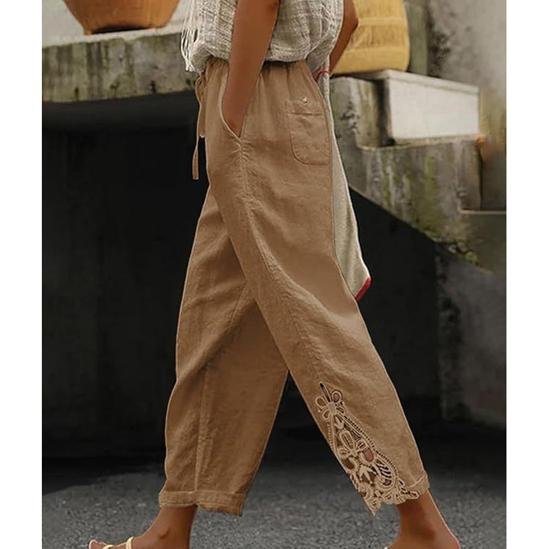 ⏰🔥 ¡50% DE DESCUENTO POR TIEMPO LIMITADO! 👖 Pantalones con Cordón y Encaje – Elegantes, Cómodos y Perfectos para Mujer ✨💖