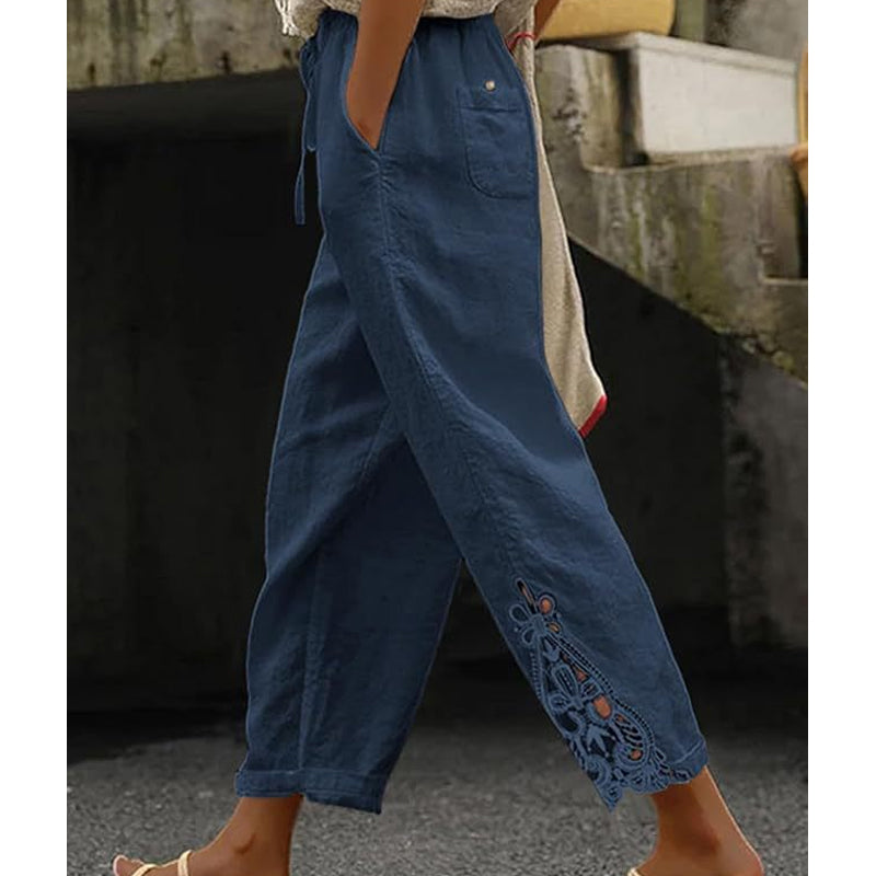 ⏰🔥 ¡50% DE DESCUENTO POR TIEMPO LIMITADO! 👖 Pantalones con Cordón y Encaje – Elegantes, Cómodos y Perfectos para Mujer ✨💖
