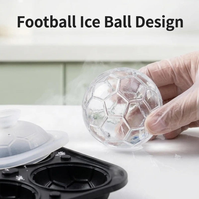⏰🔥 ¡50% DE DESCUENTO POR TIEMPO LIMITADO! ⚽ Bandeja de Hielo de Silicona – Forma de Balón de Fútbol, Divertida y Fácil de Usar para Bebidas 🍹✨