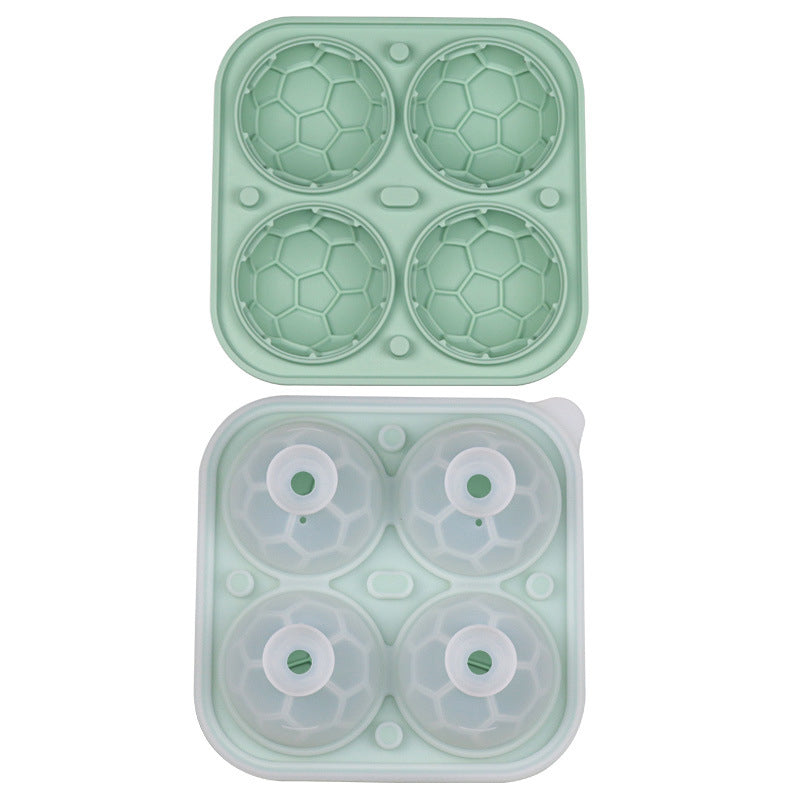⏰🔥 ¡50% DE DESCUENTO POR TIEMPO LIMITADO! ⚽ Bandeja de Hielo de Silicona – Forma de Balón de Fútbol, Divertida y Fácil de Usar para Bebidas 🍹✨