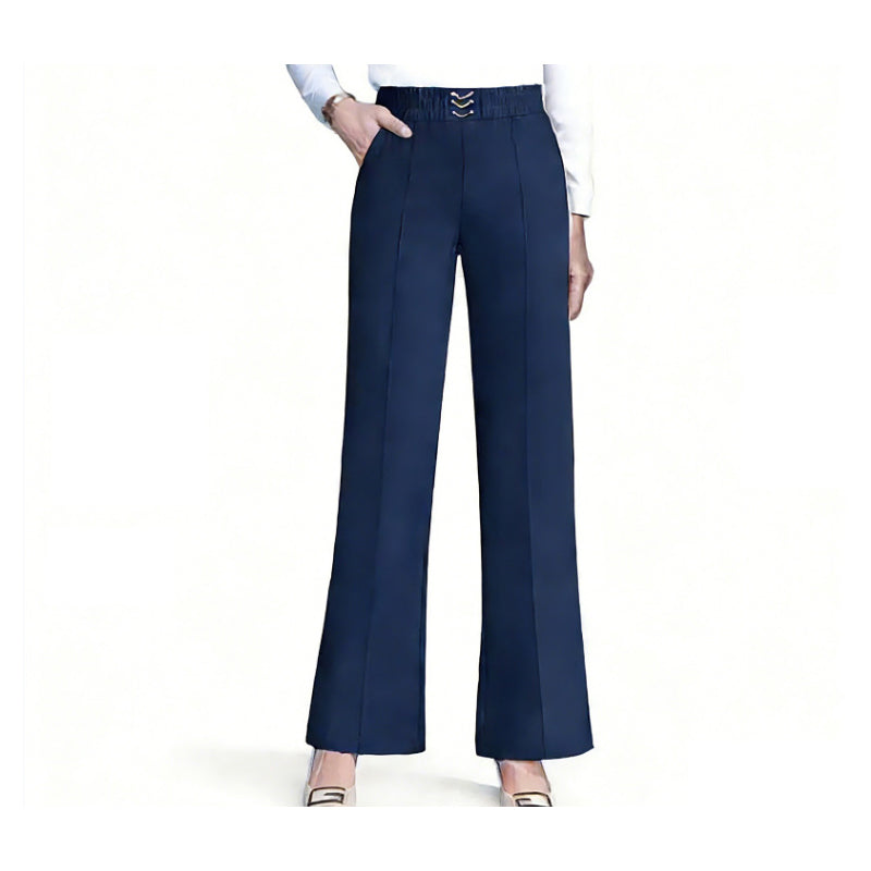👖 ¡50% DE DESCUENTO! ✨ Pantalones de mujer de talle alto y pierna ancha – Ajuste fluido, tejido ligero