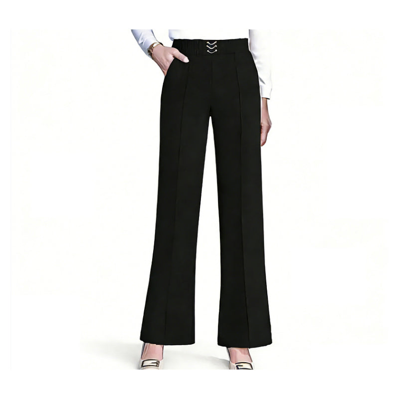 👖 ¡50% DE DESCUENTO! ✨ Pantalones de mujer de talle alto y pierna ancha – Ajuste fluido, tejido ligero