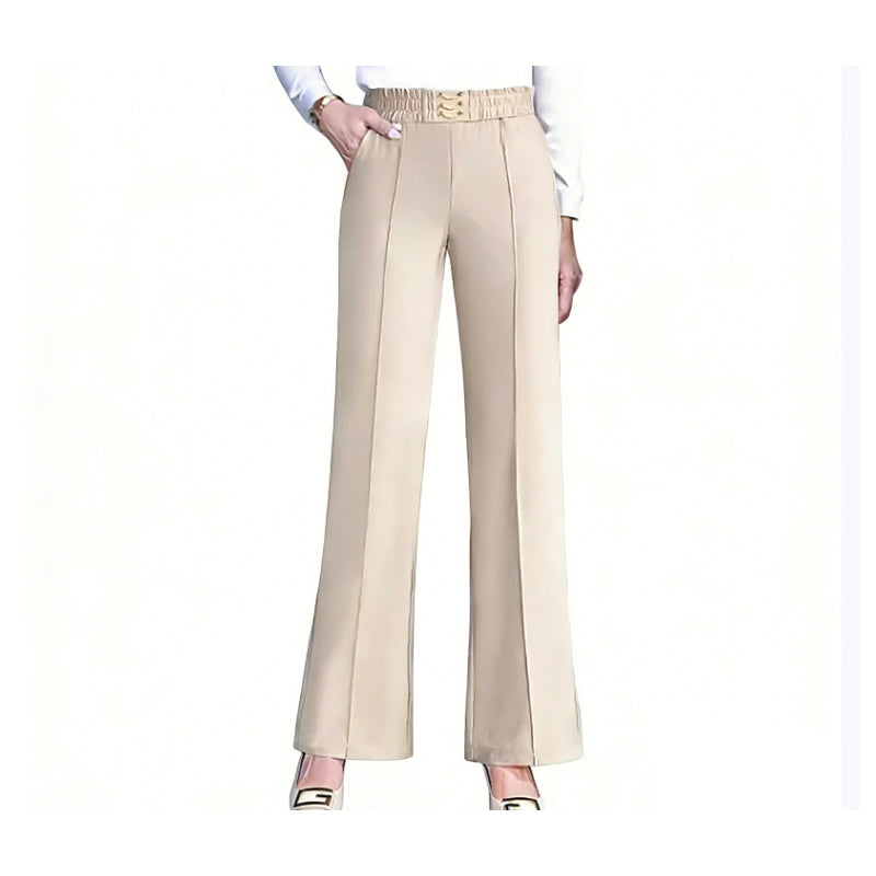 👖 ¡50% DE DESCUENTO! ✨ Pantalones de mujer de talle alto y pierna ancha – Ajuste fluido, tejido ligero