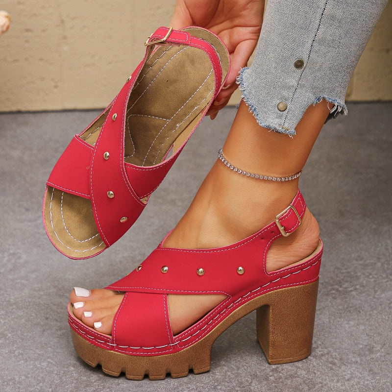 ⏰🔥 ¡50% DE DESCUENTO POR TIEMPO LIMITADO! 👠 Sandalias de Mujer – Tacón y Suela Gruesa, Comodidad y Estilo Todo el Día ✨💖