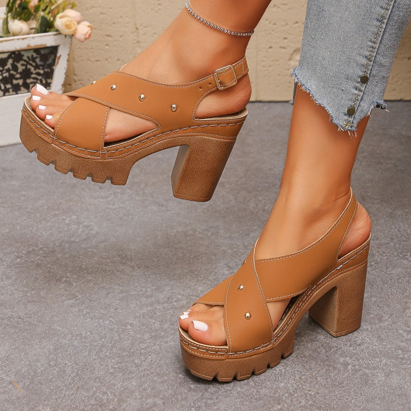 ⏰🔥 ¡50% DE DESCUENTO POR TIEMPO LIMITADO! 👠 Sandalias de Mujer – Tacón y Suela Gruesa, Comodidad y Estilo Todo el Día ✨💖