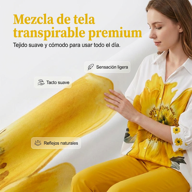 ⏰🔥 ¡50% DE DESCUENTO POR TIEMPO LIMITADO! 👚👖 Conjunto de Dos Piezas para Mujer – Estampado Floral, Cómodo y Chic ✨💖