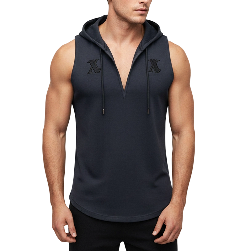 ⏰🔥 ¡50% DE DESCUENTO POR TIEMPO LIMITADO! 🏋️‍♂️💪 Camiseta Sin Mangas con Capucha – V-Cuello y Estilo Deportivo para Hombres ✨🔥