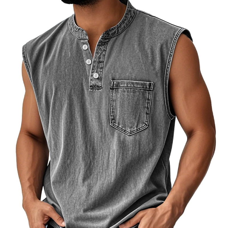 ⏰🔥 ¡50% DE DESCUENTO POR TIEMPO LIMITADO! 👕 Camiseta Retro sin Mangas – Tres Botones, Estilo Vintage y Comodidad Todo el Día ✨💖