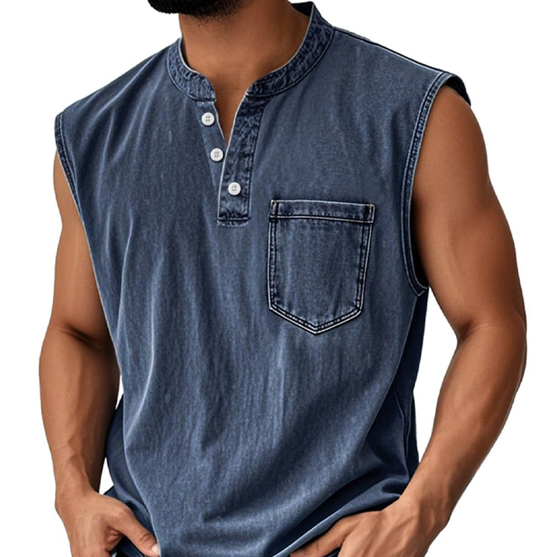 ⏰🔥 ¡50% DE DESCUENTO POR TIEMPO LIMITADO! 👕 Camiseta Retro sin Mangas – Tres Botones, Estilo Vintage y Comodidad Todo el Día ✨💖