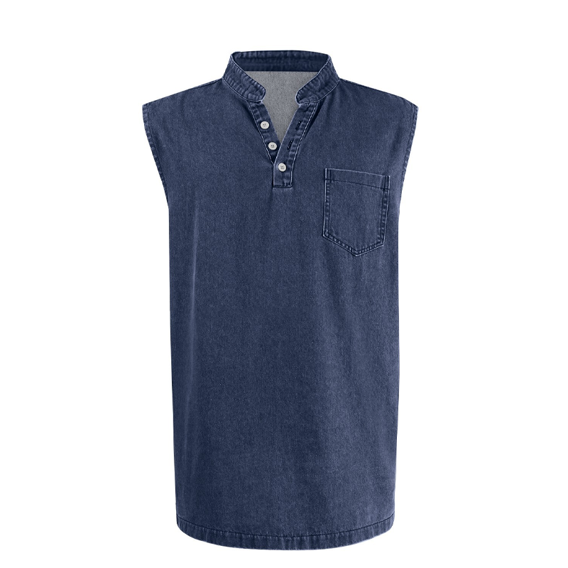⏰🔥 ¡50% DE DESCUENTO POR TIEMPO LIMITADO! 👕 Camiseta Retro sin Mangas – Tres Botones, Estilo Vintage y Comodidad Todo el Día ✨💖