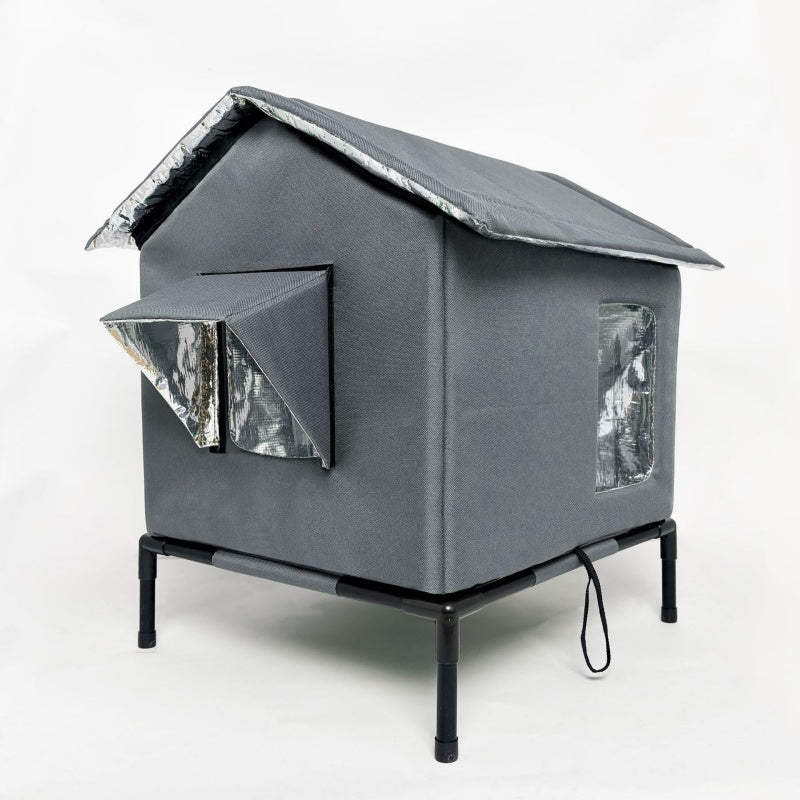 ⏰🔥 ¡50% DE DESCUENTO POR TIEMPO LIMITADO! 🐱🏡 Casita Elevada para Gatos – Impermeable, Aislada y Plegable para Exterior 🌧️✨