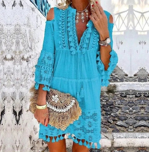 2026 Nuevo – 50% DE DESCUENTO – Vestido holgado de algodón y lino bordado para mujer 🌸👗