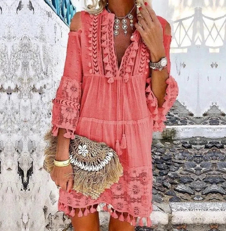 2026 Nuevo – 50% DE DESCUENTO – Vestido holgado de algodón y lino bordado para mujer 🌸👗
