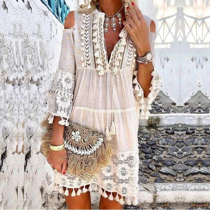 2026 Nuevo – 50% DE DESCUENTO – Vestido holgado de algodón y lino bordado para mujer 🌸👗
