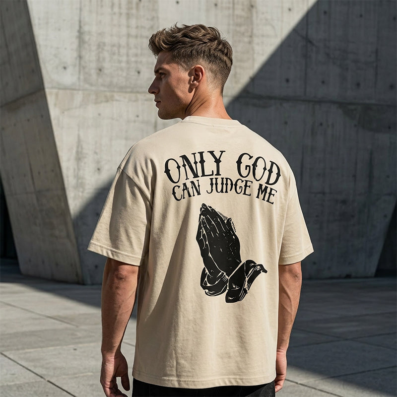 ¡OFERTA POR TIEMPO LIMITADO 50% DE DESCUENTO! 👕 Camiseta de Hombre 'Manos en Oración' – 100% Algodón, Estampado Simbólico ✨