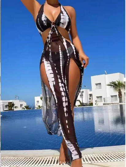 👙🌸 ¡OFERTA 50% OFF! Bikini de 2 Piezas Halter – Estilo Rayas para Primavera/Verano