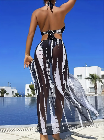 👙🌸 ¡OFERTA 50% OFF! Bikini de 2 Piezas Halter – Estilo Rayas para Primavera/Verano