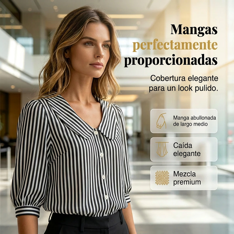 ⏰🔥 ¡50% DE DESCUENTO POR TIEMPO LIMITADO! 👔☀️ Camisa de Rayas con Botones – Elegante y Fresca para el Trabajo de Verano 🌿💼