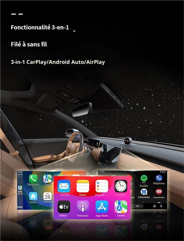 💐 ¡50% de descuento! Adaptador inalámbrico CarPlay 4 en 1: señal estable, compatible con iPhone/Android 🔄📡【Oferta limitada】