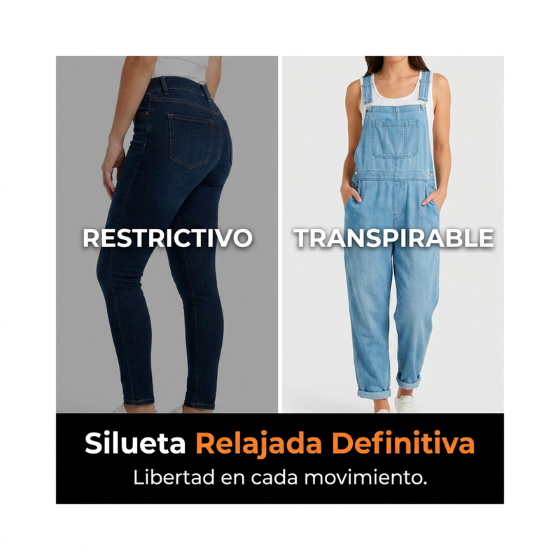 ⏰🔥 ¡50% DE DESCUENTO POR TIEMPO LIMITADO! 👖🌿 Peto Vaquero Holgado para Mujer – Cómodo, Casual y con Bolsillos Prácticos ✨💖