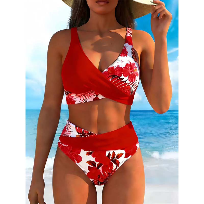 👙🌺 ¡OFERTA 50% OFF! Bikini Floral de Tiro Alto – Estilo y Confianza en la Playa