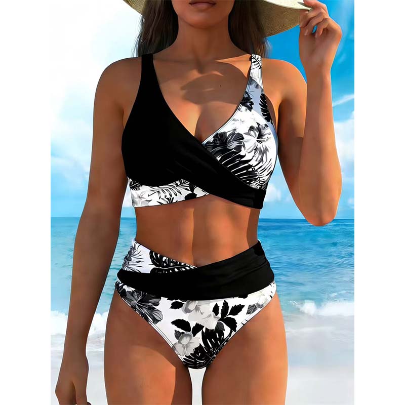 👙🌺 ¡OFERTA 50% OFF! Bikini Floral de Tiro Alto – Estilo y Confianza en la Playa