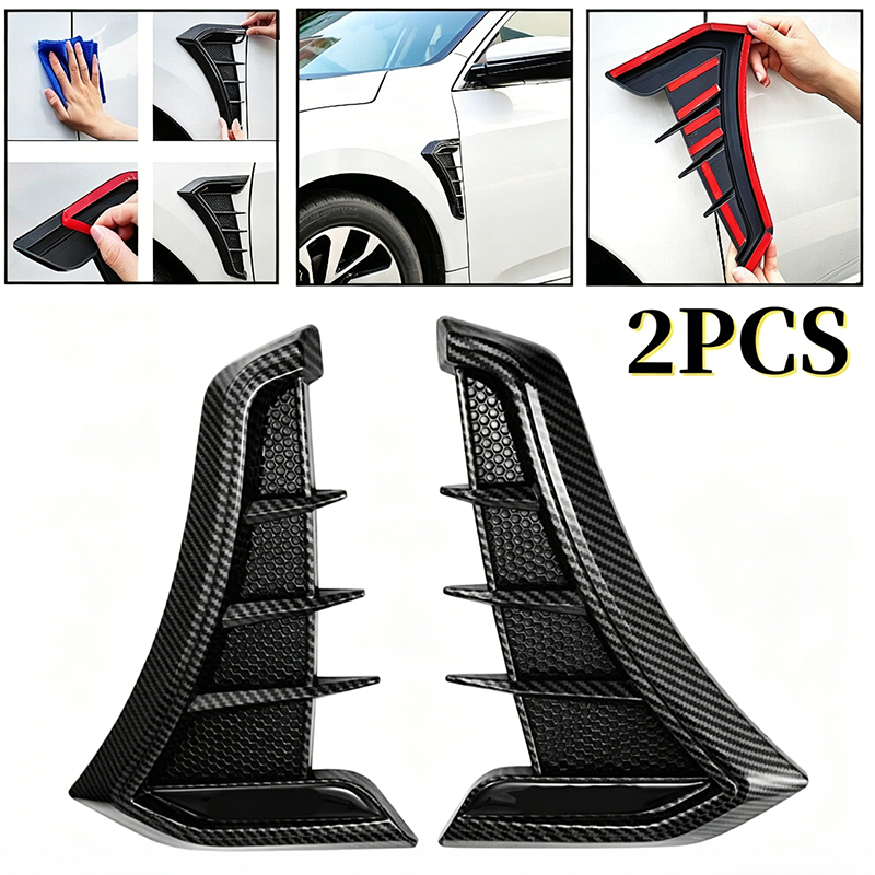 🏎️ ¡50% DE DESCUENTO AHORA! 🔥 Pegatinas para las rejillas de ventilación laterales del guardabarros del coche: diseño deportivo y protección contra arañazos. Embellecedor decorativo universal de TPU ✨
