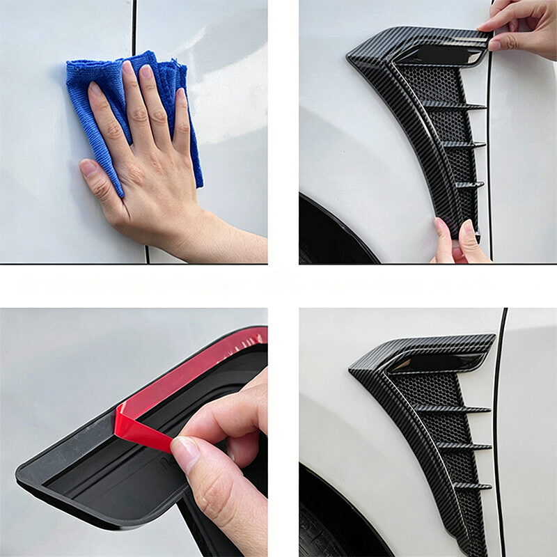 🏎️ ¡50% DE DESCUENTO AHORA! 🔥 Pegatinas para las rejillas de ventilación laterales del guardabarros del coche: diseño deportivo y protección contra arañazos. Embellecedor decorativo universal de TPU ✨