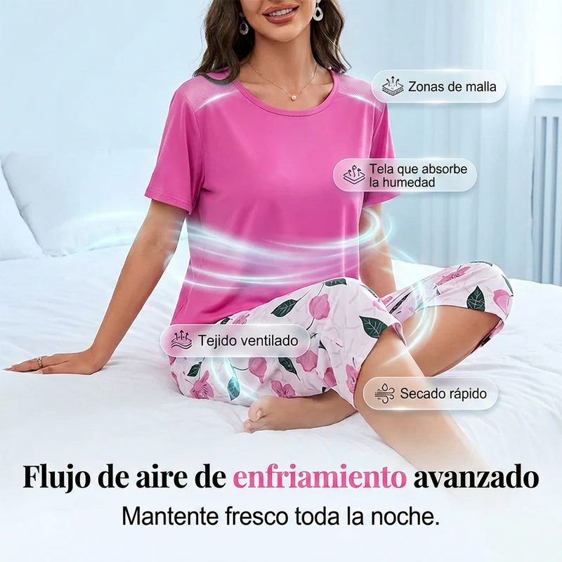 💤🔥 OFERTA DE VERANO: 50 % de descuento 👗 Conjunto de pijama cómodo para mujer: suave, ligero y perfecto para las noches cálidas ✨