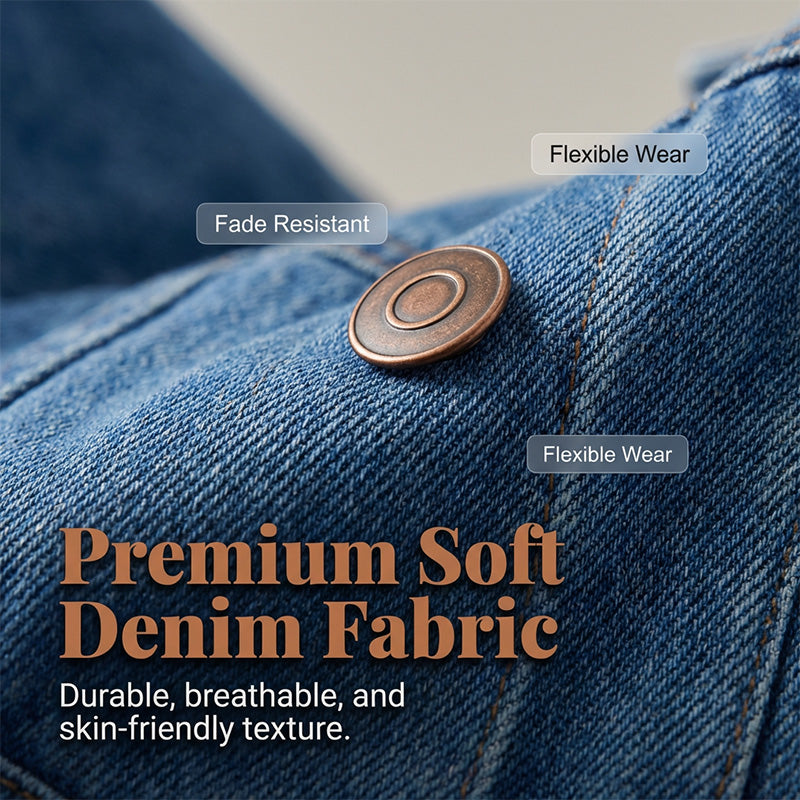 ⏰🔥 ¡50% DE DESCUENTO POR TIEMPO LIMITADO! 👖✨ Chaqueta de Denim de Manga Corta – Estilo Puff, Moderna y Cómoda 💖🌿