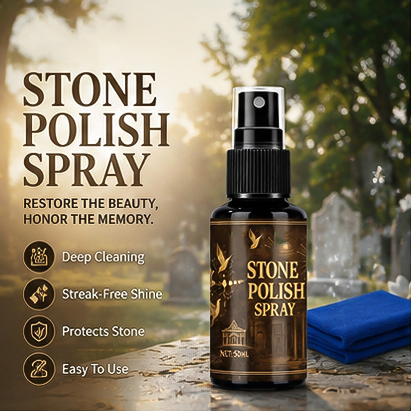 ⏰🔥 ¡50% DE DESCUENTO POR TIEMPO LIMITADO! 🪨 Espray para Lápidas con Toalla – Limpieza Profunda y Brillo Instantáneo ✨