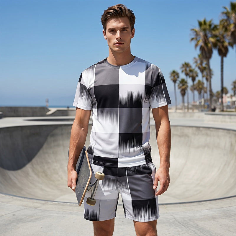 ⏰🔥 ¡50% DE DESCUENTO POR TIEMPO LIMITADO! 👕👖 Conjunto Casual de Hombre – Estampado Abstracto, Cómodo y Moderno 💥✨