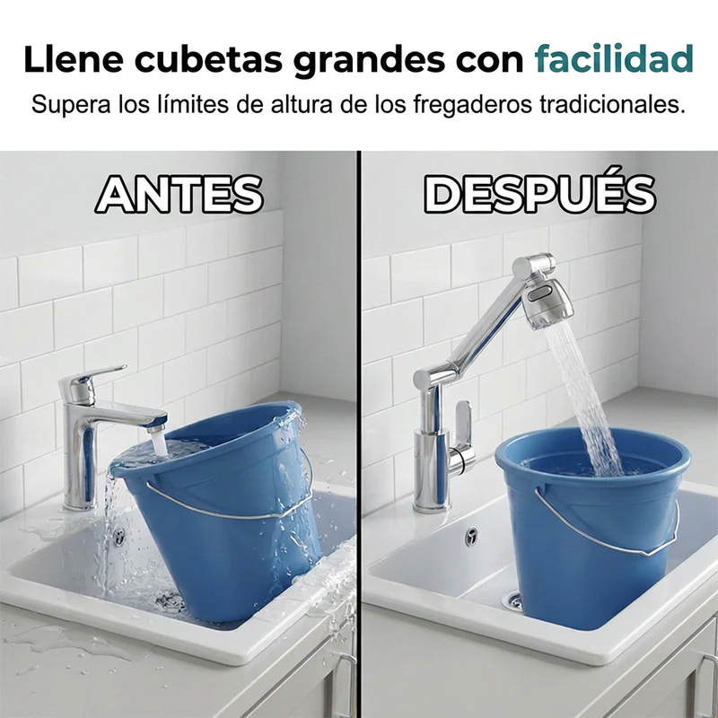 ⏰🔥 ¡50% DE DESCUENTO POR TIEMPO LIMITADO! 🚰 Cabezal de Grifo Giratorio 360° – Limpieza Fácil y Agua en Cada Ángulo ✨💦