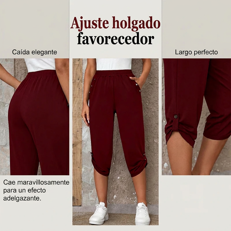 ⏰🔥 ¡50% DE DESCUENTO POR TIEMPO LIMITADO! 👖 Pantalones Capri Informales para Mujer – Comodidad y Estilo Todo el Día ✨🌿