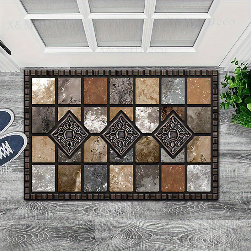 ⏰🔥 ¡50% DE DESCUENTO POR TIEMPO LIMITADO! 🏠 Felpudo con Estampado Geométrico – Protege tu Hogar y Da la Bienvenida con Estilo ✨🌿