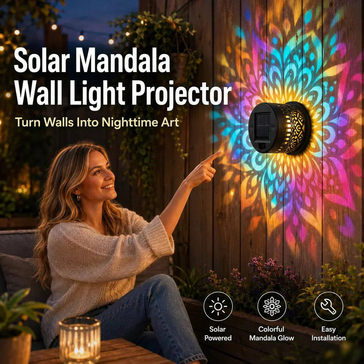 🌞✨ ¡OFERTA 50% OFF! Lámpara Solar Mandala – Decoración Mágica para Exterior