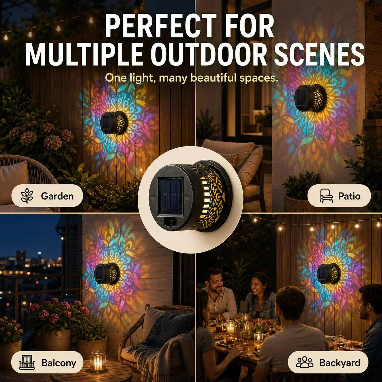 🌞✨ ¡OFERTA 50% OFF! Lámpara Solar Mandala – Decoración Mágica para Exterior