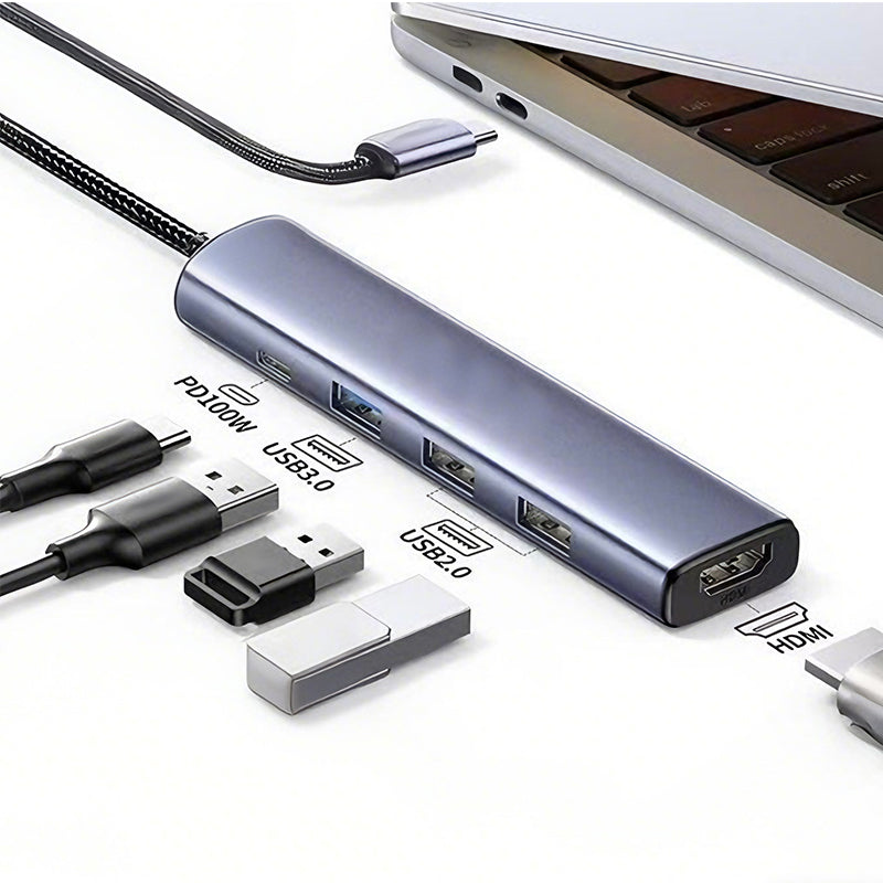 ⏰🔥 ¡50% DE DESCUENTO POR TIEMPO LIMITADO! 💻 Hub USB-C 5 en 1 – Expande tu Conectividad con HDMI 4K ✨🌟