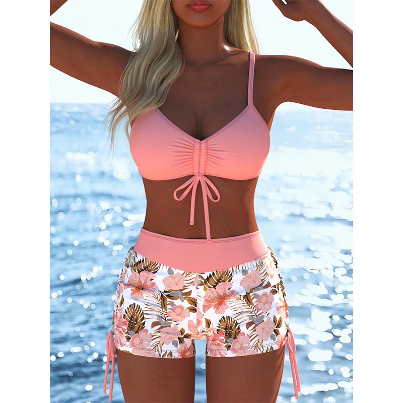 ⏰🔥 ¡50% DE DESCUENTO POR TIEMPO LIMITADO! 👙 Conjunto Bikini con Shorts – Ajuste Cómodo y Estilo Perfecto para el Verano ✨🌊