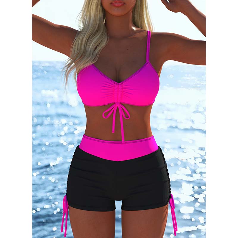 ⏰🔥 ¡50% DE DESCUENTO POR TIEMPO LIMITADO! 👙 Conjunto Bikini con Shorts – Ajuste Cómodo y Estilo Perfecto para el Verano ✨🌊