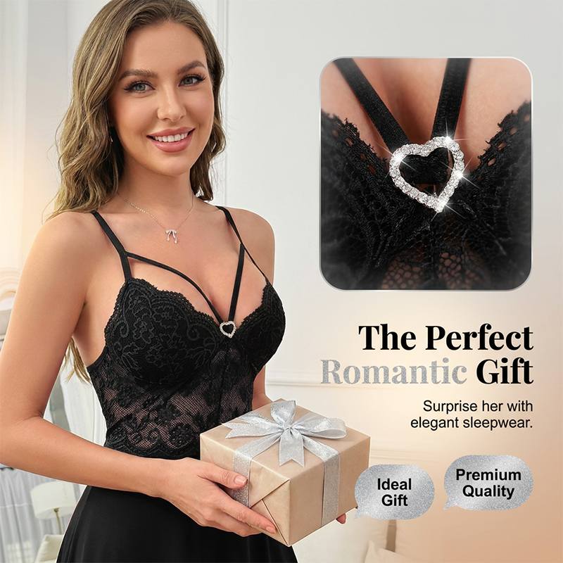 💖🔥 ¡50% OFF! Camisón de Encaje Elegante para Mujer – Seducción y Comodidad