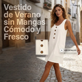 ⏰🔥 ¡50% DE DESCUENTO POR TIEMPO LIMITADO! 👗 Vestido Sin Mangas de Algodón y Lino – Fresco, Ligero y Súper Cómodo ✨