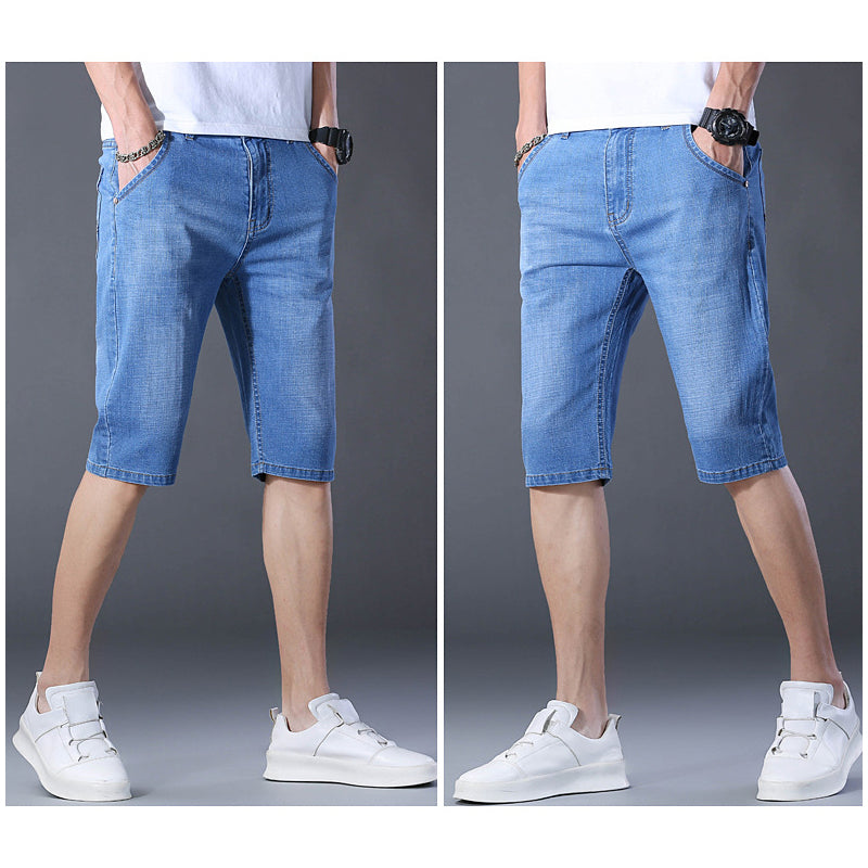 👖🔥 ¡OFERTA RELÁMPAGO 50% OFF! Shorts Vaqueros Elásticos para Hombre – Frescura y Comodidad Todo el Verano