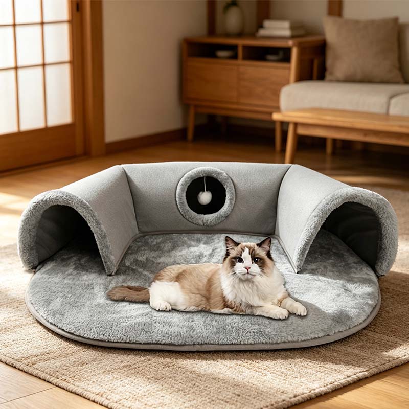 🐱✨ ¡OFERTA 50% OFF! Cama Túnel 2 en 1 para Gatos – Juego y Comodidad en Uno